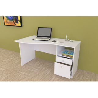Inval Laura Curved Computer Desk with Shelf