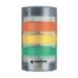 Werma 691 100 55 FlatSIGN Innovative LED Signal Tower with Transparent Housing, 24VDC, Green/Yellow/Red Tower Stack Lights