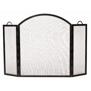 Minuteman 3 Panel Arched Top Twisted Rope Wrought Iron Fireplace