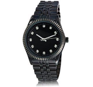 FMD Black Dial Crystal Hour Markers Black IP Bracelet Men's Watch FMDPU015 FMD Watches