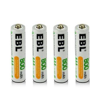 EBL 4 Pack 800mAh AAA Ni MH Rechargeable Batteries Electronics