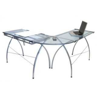 Studio Designs Futura LS Work Table in Silver and Blue Glass