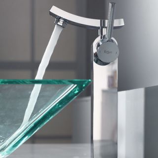 Kraus Bathroom Combos Aquamarine Glass Vessel Bathroom Sink with