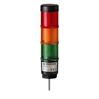 Werma 693 000 55 Kompakt 36 LED Light Signal Tower with 2m Cable, 24VDC, Red/Yellow/Green Tower Stack Lights