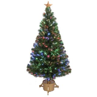 Jolly Workshop Fiber Optic 4 Green Artificial Christmas Tree with LED