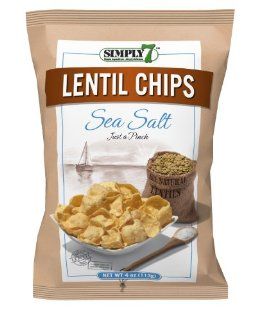 Simply 7 Lentil Chips, Sea Salt, 4 Ounce Bags (Pack of 12)  Vegetable Chips And Crisps  Grocery & Gourmet Food