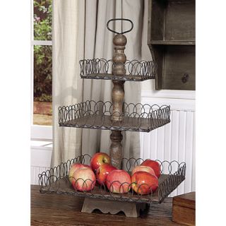 Woodland Imports 3 Tiered Metal Serving Tray