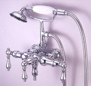 Elements of Design DT0201PL St. Louis Wall Mount Clawfoot Tub Filler with Hand Shower, Polished Chrome   Bathtub Faucets  
