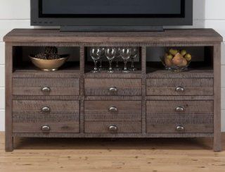 Jofran 60" TV Console in Falmouth Weathered Grey   Home Entertainment Centers
