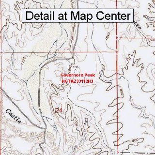 USGS Topographic Quadrangle Map   Governors Peak, Arizona (Folded/Waterproof)  Outdoor Recreation Topographic Maps  Sports & Outdoors