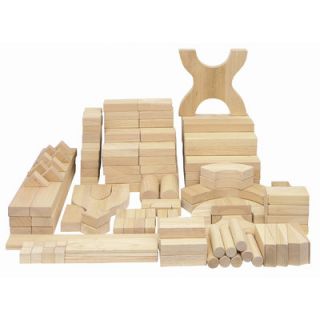 ECR4kids 170 Piece Hardwood Building Block Set