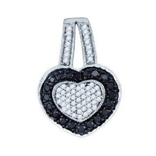 0.51CTW BLACK DIAMOND HEART PENDANT Fine Other Jewelry