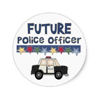 Future Police Officer T shirts and Gifts Round Stickers Toys & Games
