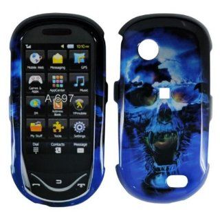 Blue Skull Hard Case Cover for Samsung Sunburst A697 Cell Phones & Accessories