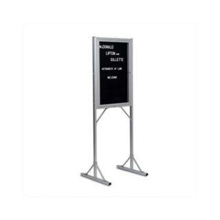 369Double Pedestal Enclosed Directory Boards   Satin Aluminum Frame