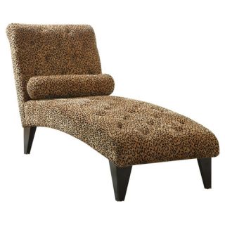 Velvet Leopard Chaise Lounge in Brown