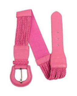 MOD 20 Women's Adjustable Braided Front Leather Belt Pink OS(7467) Apparel Belts
