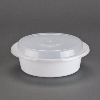 Newspring NC 718 White 16 oz. VERSAtainer 6" x 1 1/2" Round Microwavable Container with Lid 150/Case Food Savers Kitchen & Dining