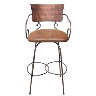 Artisan Home Furniture Hand Forged Swivel Bar Stool with Arms