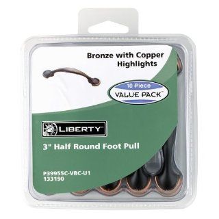 Liberty Hardware P39955C VBC U1 Half Round Foot Pull, 10 Piece Value Pack, 3 Inch Center to Center, Bronze with Copper Highlights   Cabinet And Furniture Pulls  