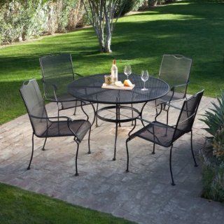 Woodard Stanton Wrought Iron Dining Set   Seats 4 Multicolor   WD1565 1  Outdoor And Patio Furniture Sets  Patio, Lawn & Garden