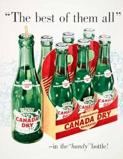 1950 Ad Canada Dry Ginger Ale Bottle Beverage Soft Drink Carbonated Advertising   Original Print Ad  