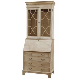 Traditions Painted Drawer Secretary with Laptop Pigeon Holes and Hutch