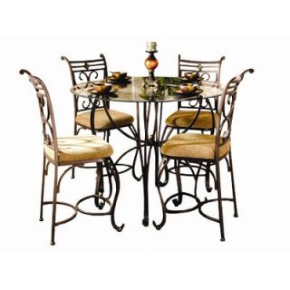 Hazelwood Home Excalibur 5 Piece Counter Height Dinette Set