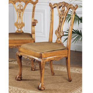 Design Toscano Cupids Bow Chippendale Fabric Arm Chair