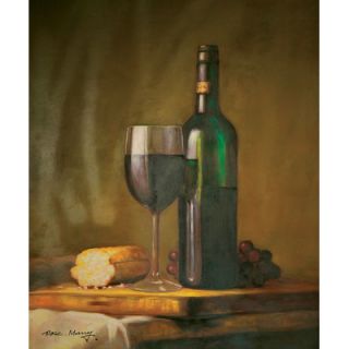 Hokku Designs Wine and Bread Oil Painting on Canvas Art   24 x 20