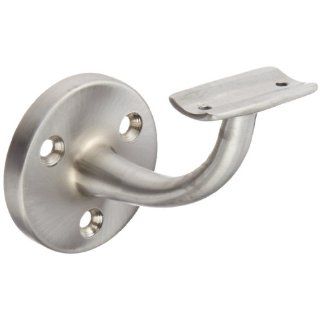 Rockwood 702.26D Brass Hand Rail Bracket with Fasteners for Wood Rail, 2 13/16" Diameter Base, 3 1/2" Projection, Satin Chrome Plated Finish Industrial Hardware