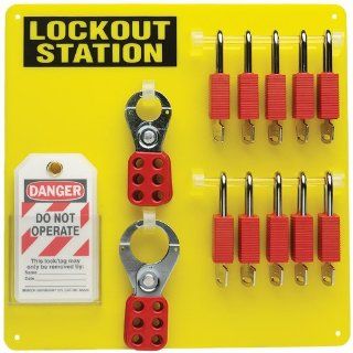 10 Lock Board (Filled with Brady Safety Padlocks) Industrial Label Makers