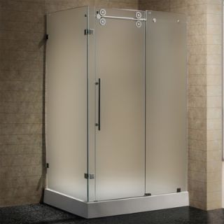 Vigo Sliding Door Frameless Shower Enclosure with Base
