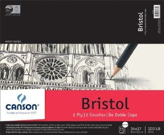 Canson C702 2012 14 in. x 17 in. Artist Series 2 Ply Vellum Bristol Fold Over Bound Pad   15 Sheets Toys & Games