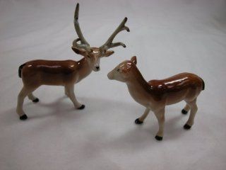 Miniature Porcelain Animals Deer Pair #702   Collectible Figurines