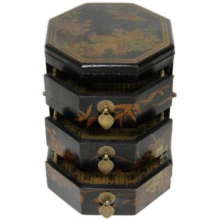 Oriental Furniture Hexagon Jewelry Box