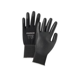 Black Economy Polyurethane Palm Coated Gloves With Seamless 13 Gauge