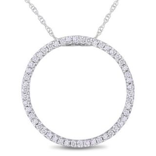 Amour 10K White Gold Circle Diamond Pendant