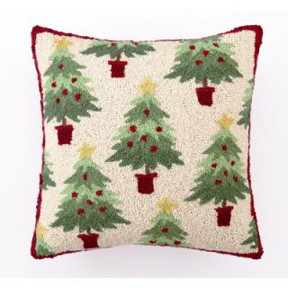Peking Handicraft Christmas Collage Tree Hook Wool / Cotton Pillow