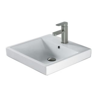 Madeli 20 Above Counter Square Ceramic Bathroom Sink   CB 7120 WH