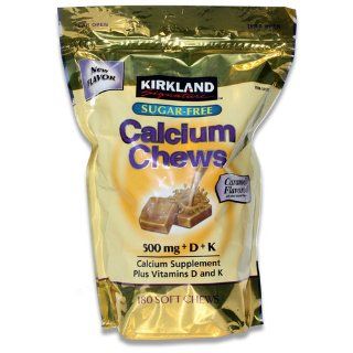 Kirkland Signature Sugar Free Calcium Chews, Caramel Flavored 180 Soft Chews Health & Personal Care