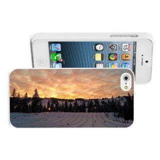 Apple iPhone 4 4S 4G White 4W676 Hard Back Case Cover Color Snow Mountain Tubing on Sunset View Cell Phones & Accessories