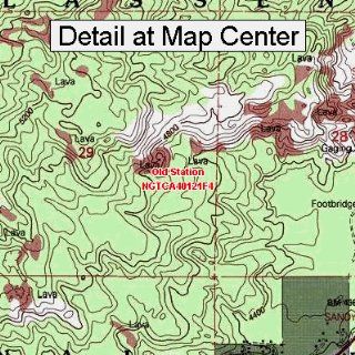 USGS Topographic Quadrangle Map   Old Station, California (Folded/Waterproof)  Outdoor Recreation Topographic Maps  Sports & Outdoors