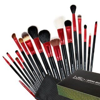 BMC 18pc Prima Donna Collection Premium Studio Pro Cosmetic Makeup Brush Set w/ Stylish Black Carrying Case   Powder, Kabuki, Contouring, Eye Shadow, Blush, Eyeliner Brushes  Mac Brush Set  Beauty