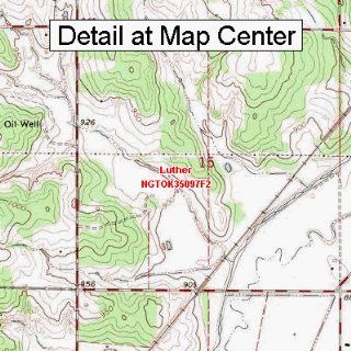 USGS Topographic Quadrangle Map   Luther, Oklahoma (Folded/Waterproof)  Outdoor Recreation Topographic Maps  Sports & Outdoors