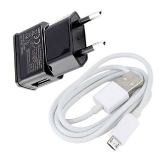Euro Plug Micro USB Wall Charger for Samsung Galaxy S3/S4 and Other Cellphone