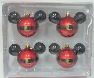 Best of Mickey Santa Mickey Mouse Holiday Ornaments    4 Pieces   Christmas Ball Ornaments