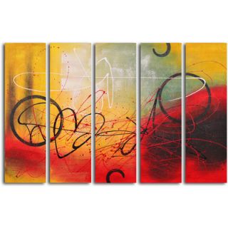 My Art Outlet Hand Painted Graffiti on Copper 5 Piece Oil Canvas Art