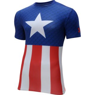 UNDER ARMOUR Mens Alter Ego Captain America Suit Short Sleeve Compression T 