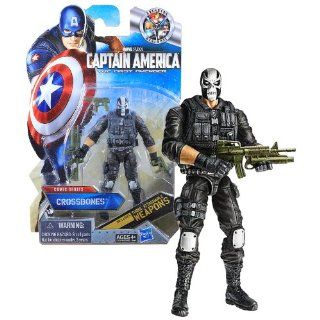 Hasbro Year 2011 Marvel Studios "The First Avenger Captain America" Comic Series Basic 4 Inch Tall Action Figure #10   CROSSBONES with 2 Sub Machine Guns and Assault Rifle Toys & Games